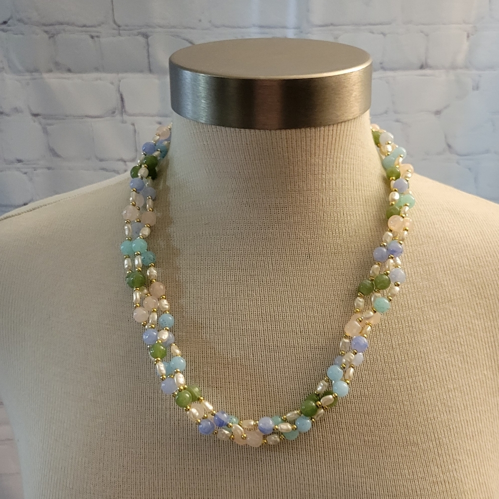 Vintage Multicolored Twisted Necklace